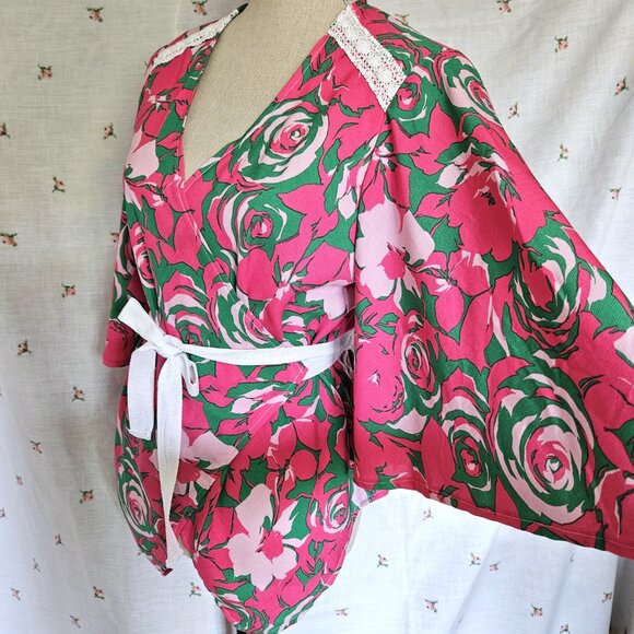 Size S-M Bell Sleeve Wrap Blouse Pink NWT - Picture 9 of 11